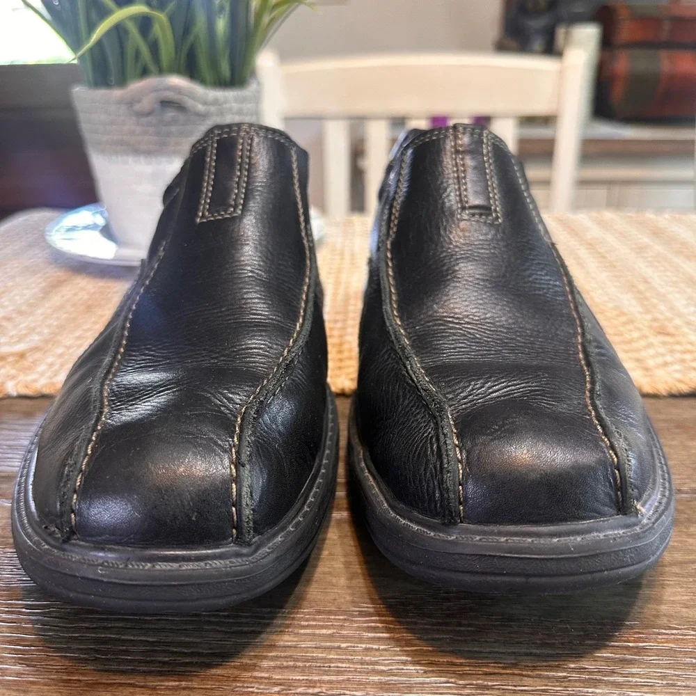 Clarks Collection Sherwin Time‎ Mens Leather Slip On Loafers Black Size 9.5M